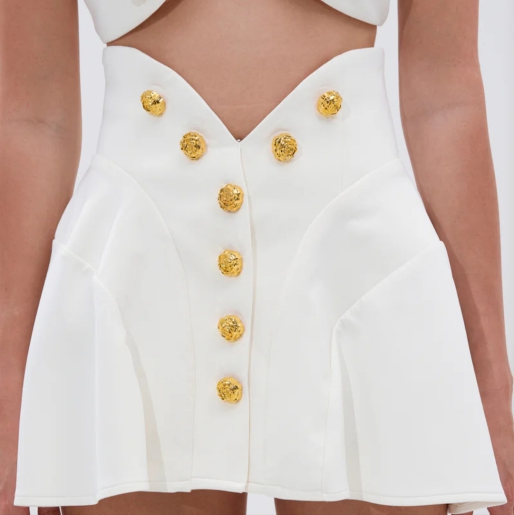 THINK ABOUT ME MINI SKIRT IN WHITE - L
